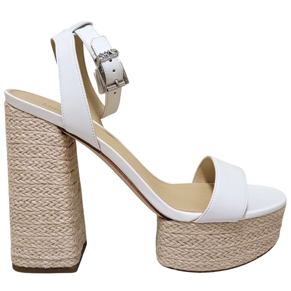 MICHAEL Michael Kors Ashton Platform Espadrille Strappy Sandals Sz US 8.5M White - Picture 2 of 6